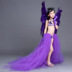 Cô gái mới bí ẩn áo tắm màu đen mặc bikini cạnh tranh sàn catwalk chương trình ăn mặc Wei Mi sáng tạo T-Shirt áo tắm set vest kẻ cho bé trai Váy trẻ em