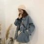 Áo khoác len nữ Hollyii mùa thu đông 2018 mới khóa sừng phiên bản Hàn Quốc của chiếc áo khoác mỏng mỏng hoang dã áo khoác lông vũ nữ
