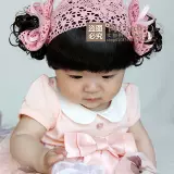 Детская челка, повязка на голову, детский парик, красный наряд маленькой принцессы, аксессуар для волос, в корейском стиле, 3-4-5-6 мес., 1-2 лет