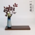 Bình hoa màu đen gốm đơn giản chậu hoa cơ sở bong bóng khô bàn Nhật Bản đường dẫn hoa nhỏ - Vase / Bồn hoa & Kệ chậu dài trồng cây Vase / Bồn hoa & Kệ