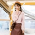 Áo sơ mi voan nữ có hương vị Hồng Kông dài tay thu đông 2018 phiên bản mới của Hàn Quốc áo thun nữ ngoại cỡ áo sơ mi sọc nữ Áo sơ mi chiffon ren