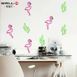 Фламинго Американское украшение для детской комнаты 3D акриловая наклейка на стену самоклеящаяся мультяшная спальня детское украшение съемное