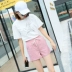 Thể thao quần short nữ mùa hè 2018 sinh viên mới Hàn Quốc phiên bản của hoang dã cao eo là mỏng kích thước lớn bông và vải lanh chân rộng ...
