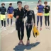 Bộ đồ lặn Hàn Quốc nữ chia áo tắm bốn dây khóa kéo dài tay quần chống nắng sứa quần áo bơi XL. bikini 2 mảnh Bộ đồ bơi hai mảnh