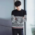 Nam áo len nam Hàn Quốc phiên bản của vòng cổ áo len nam áo len dày màu phù hợp với áo len nam áo sơ mi