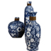 Jingdezhen mờ màu xanh và trắng mờ kết cấu ba mảnh bình lớn đồ trang trí phòng khách TV tủ trang trí - Vase / Bồn hoa & Kệ các loại bình cắm hoa Vase / Bồn hoa & Kệ