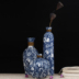 Jingdezhen mờ màu xanh và trắng mờ kết cấu ba mảnh bình lớn đồ trang trí phòng khách TV tủ trang trí - Vase / Bồn hoa & Kệ các loại bình cắm hoa Vase / Bồn hoa & Kệ