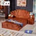 cạnh Guansen đồ nội thất gỗ đàn hương đỏ nhím giường gỗ gụ tủ phòng ngủ backgammon tối lê gỗ giường cưới - Giường