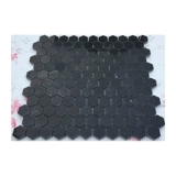 Черная шестиугольная мозаичная наклейка стены натуральный камень черно -белый гексагон, шестиугольный орфографический туалет