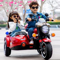 Электрический детский мотоцикл, большой трехколесный велосипед для двоих, видеоигра с сидением, детская игрушка