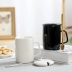 Cặp mẫu cốc cốc đơn giản xu hướng sáng tạo cốc gốm có nắp muỗng cá nhân tùy chỉnh cốc cà phê Bắc Âu - Tách bình đựng nước uống Tách