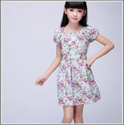 Quần áo bé gái hè 2017 mới quần áo trẻ em váy hoa Hàn Quốc trong váy bé trai công chúa váy trẻ em tay ngắn - Khác