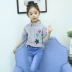 Cô gái dài tay áo 2018 mùa hè mới trẻ em 6 bông 7 ve áo 8 sọc áo sơ mi 9 Hàn Quốc phiên bản 12 tuổi quần áo trẻ em