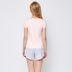 Bộ đồ ngủ ngắn tay Xue Xianli nữ mùa hè cotton cổ tròn màu rắn thể thao Hàn Quốc áo giản dị mặc nhà có thể mặc bên ngoài - Pyjama kiểu đồ bộ đẹp Pyjama