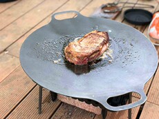 Мангал 户外野奢露营煎烤盘 锻铁煎盘烧烤台 焚火台煎锅 民宿酒店烧烤架