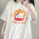 Коротко -сладкий сладкий японский обычный хлопковая девушка с печатью