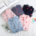Bộ đồ ngủ nữ cotton top một mảnh quần áo mùa hè thuần khiết mùa thu và áo len sọc nhỏ dễ thương nhà ngắn tay lỏng lẻo - Pyjama quần áo bộ nam Pyjama