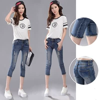 Quần jeans nhung nữ mùa xuân 2019 mới của phụ nữ phiên bản Hàn Quốc của quần skinny bút chì skinny mỏng eo thấp - Quần jean quần jean nữ