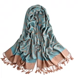 Демисезонный универсальный шарф для матери, утепленный длинный этнический плащ с кисточками, накидка для пожилых людей, для среднего возраста