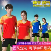 Cầu lông quần áo nam ngắn tay áo T-shirt quần short mùa hè ván bóng bàn chuyên nghiệp quần áo khô nhanh quần áo thể thao phù hợp với mô hình phụ nữ
