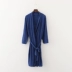 2018 new home robe thoải mái lỏng giản dị màu rắn đơn giản hàng ngày đồ ngủ