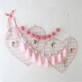 Ins nordic pink love -сетка в форме сетки сетка Стена Сердце Сердце Железное фото стена Принцесса