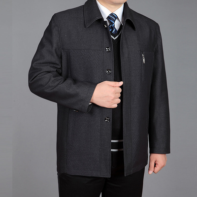Trung niên tuổi ve áo áo khoác nam mỏng cộng với phân bón XL người già mùa xuân và mùa thu áo nam lỏng ông nội 60-70 tuổi
