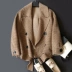 Xiuqi kẻ sọc nhỏ ~ chống biển đặc biệt 18 mùa thu và mùa đông hem mới vành đai ngắn hai mặt áo len H16-D7007 áo jacket nữ Áo khoác ngắn