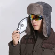 Mùa đông Lei Feng mũ nam cotton quân đội mũ đầu máy xu hướng mũ lạnh dày mũ ấm mùa đông mũ tai
