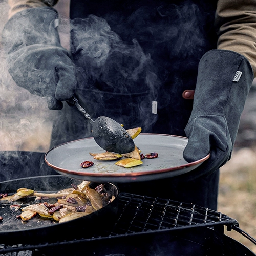 Дорожные ретро длинные перчатки для кемпинга, США, защита от ожогов, из натуральной кожи