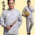 Quốc phục nam áo khoác Tang phù hợp với trung niên nam giản dị phù hợp với vải thô cũ áo dài Trung Quốc Trang phục dân tộc