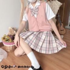 ДК/ДК/школьной формы, потому что 【微醺桃子酒】dokira原创 清甜温柔校供感jk格裙灰粉格