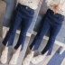 Quần jeans bé gái xuân hè 2019 mới cho bé Hàn Quốc quần bé mùa thu co giãn quần ống loe đại dương - Quần