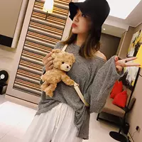 2018 dễ thương ba lô mềm chị gái ấm tay búp bê túi siêu dễ thương hoạt hình hamster túi sang trọng - Túi xách nữ túi đeo chéo nữ đi học