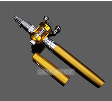 Ice удочкой 迷你钓鱼竿便携钢笔式鱼竿钢笔袖珍冰钓海钓鱼杆碳素1米鼓轮抛竿