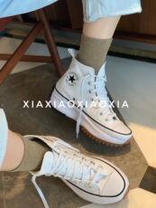 Носки спортивные 【满五双包邮】韩国进口棉袜女袜单色条纹秋冬新款中筒时尚袜