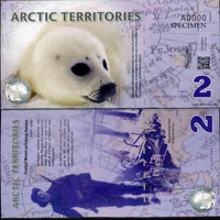 [Arctic Island] new UNC Bắc Cực 2 nhân dân tệ tiền giấy nhựa tiền giấy nước ngoài đồng tiền tiền xu cổ