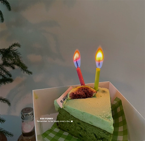 Ins color flame candle carte cake decorative wax light liner festival festival ceremonies