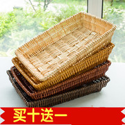 hộp nhựa đựng thực phẩm giá rẻ Wicker tiệm bánh cửa hàng nhà mây lưu trữ giỏ retro nhà bếp cung cấp trang trại snack hộp trái cây trang trí - Trang chủ túi vải đựng đồ cỡ lớn