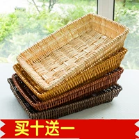 Wicker tiệm bánh cửa hàng nhà mây lưu trữ giỏ retro nhà bếp cung cấp trang trại snack hộp trái cây trang trí - Trang chủ kệ mỹ phẩm xoay 360 độ