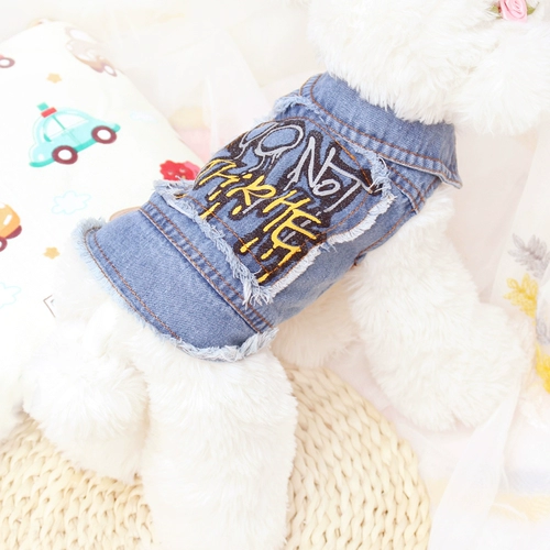 Chao Brand Cowboy Vest Vest Vest и осенняя одежда маленькая собака бикхиро Bumei Pet Dog Одежда кошка