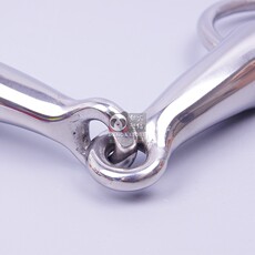 трензель 迪卡侬 fouganza 马术敏感稳定马衔铁不锈钢空心环马嚼子125mm