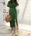Homemade 2019 hè mới của phụ nữ Hàn Quốc Dongdaemun đầm cotton và vải lanh rộng chia eo eo cao - Váy dài