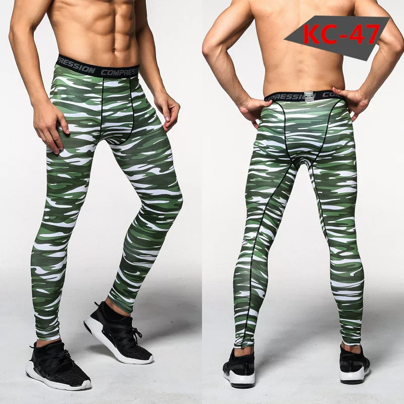 Изящные мужские спортивные компрессионные леггинсы/лосины