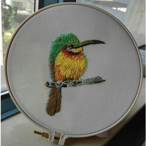 Поперечная вышивка круглой вышивки