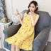 Bộ đồ ngủ của phụ nữ Cotton mùa hè Sinh viên dễ thương Cô gái mùa hè Hàn Quốc Cô gái xinh đẹp gợi cảm - Đêm đầm Đêm đầm