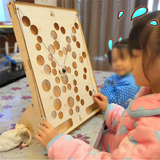 Настольная игра 拉绳弹珠机木质儿童桌专注力训练玩具亲子家庭游戏互动益智弹珠台