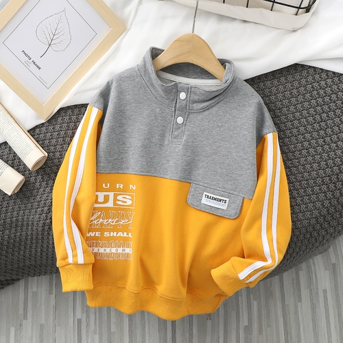 Осенний детский свитшот для мальчиков для отдыха, коллекция 2021, подходит для подростков, в корейском стиле, детская одежда