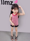 Топ с чашечками для девочек, лонгслив, тонкая летняя одежда, футболка, жакет, 1-3-5 лет, в корейском стиле, сезон 2021