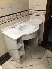 Белый мрамор 济南同城定做天然大理石洗手台 洗手池 阳台洗手台面 洗衣机台面